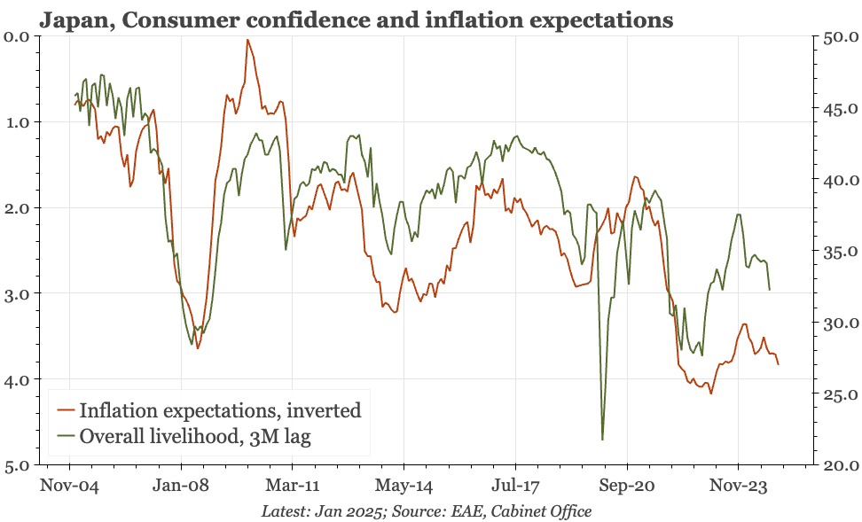 Japan – inflation hits consumer confidence, again